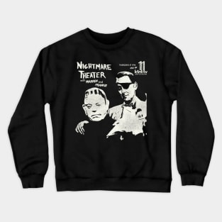 Nightmare Theater with Warren & Frankie Seattle Horror Hosts Crewneck Sweatshirt